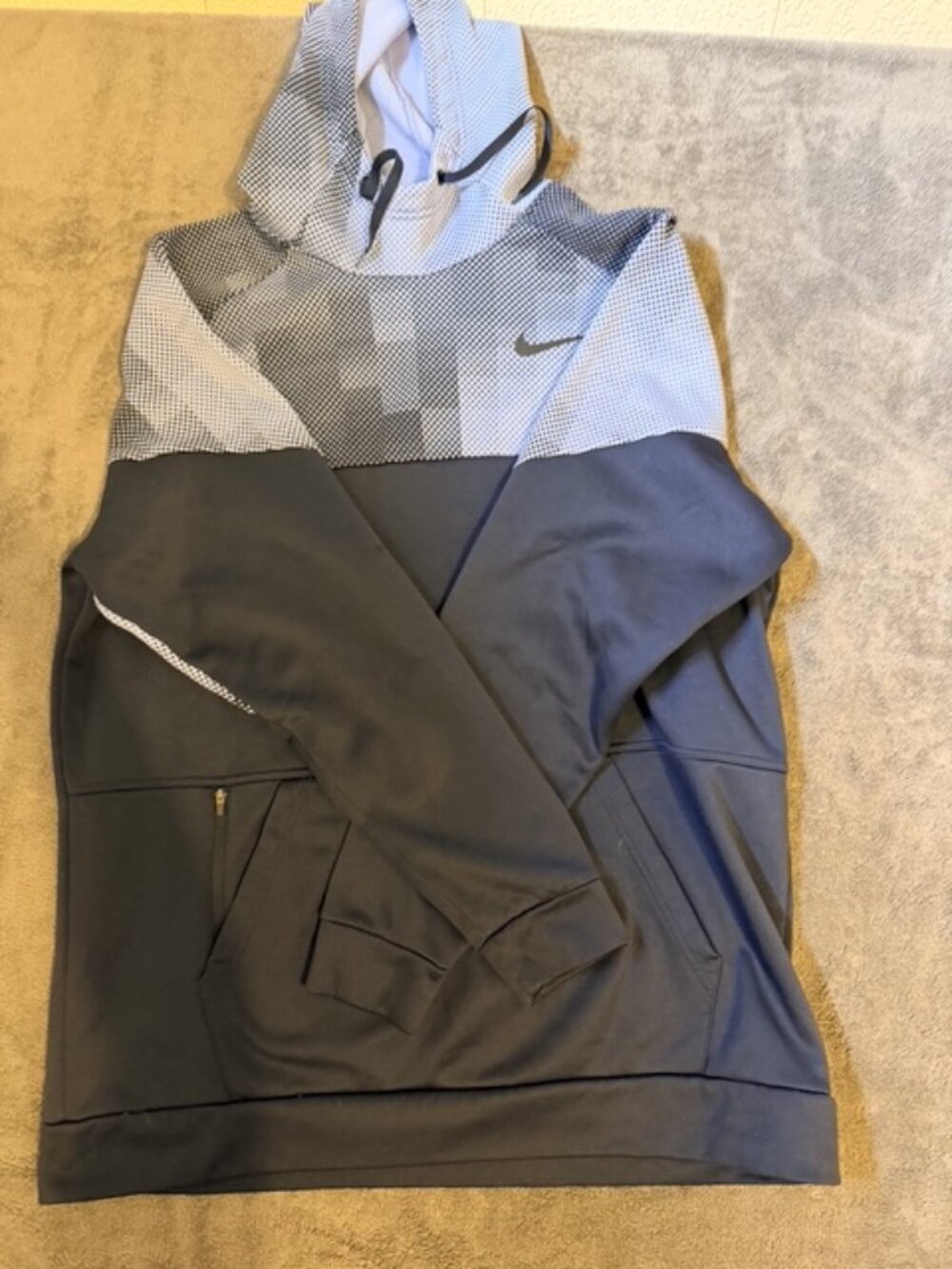 Nike Dri-Fit Hooded Jacket Mens XXL Tall Navy Pixel Print Swoosh